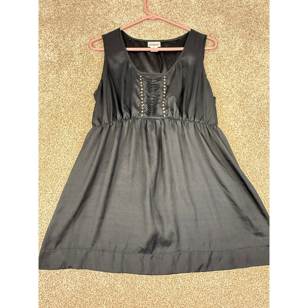 Motherhood Maternity Black Studded Empire Waist Sleeveless Top Large Edgy Goth